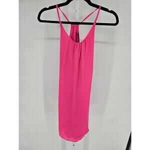 Katwalk Womens Sz S Mini Dress Bright Neon Pink Racerback Sleeveless Party